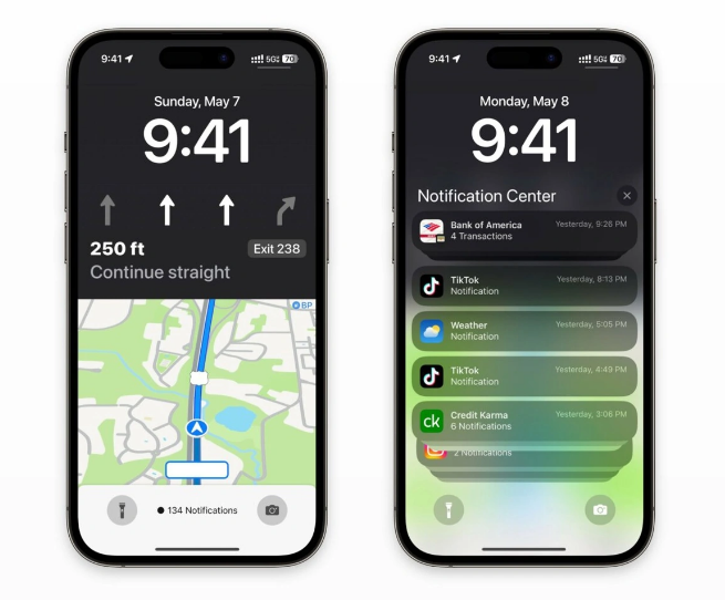 和田苹果维修服务分享iOS17锁屏地图导航半屏显示长什么样 